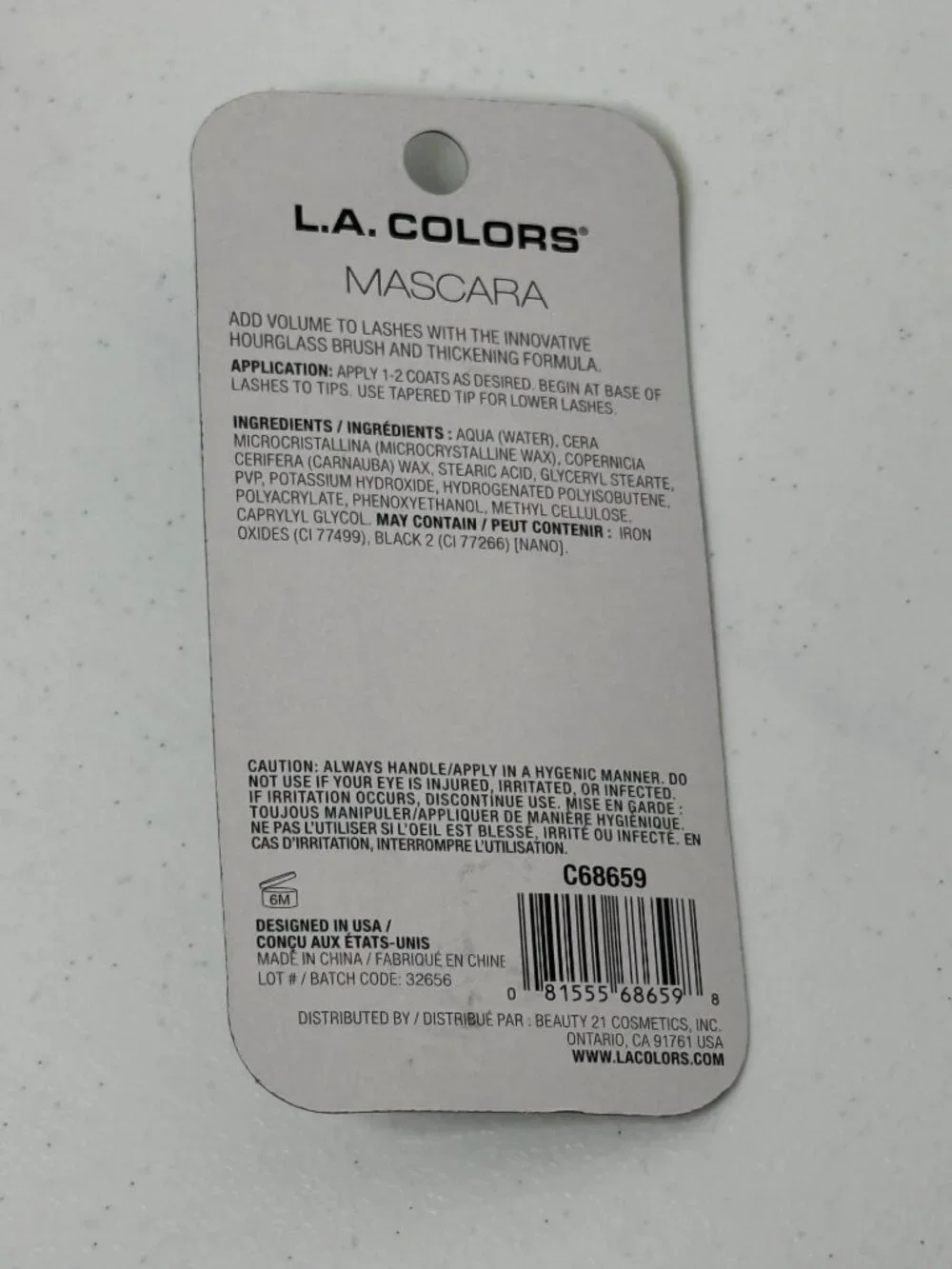 L.A. Colors Volume Lash Mascara Rich Black New Sealed